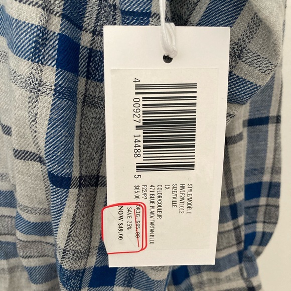 NWT Hudson North Plaid button up - Picture 2 of 6